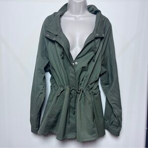 Elizabeth and James Olive Utility Capsule Boho Grunge Outdoor Trench Jacket